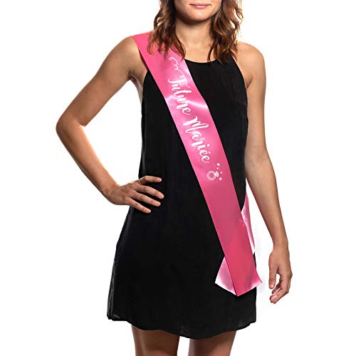 OLILLY Echarpe pour Enterrement de Vie de Jeune Fille (EVJF) - Cadeau pour la Future Mariée (Rose)