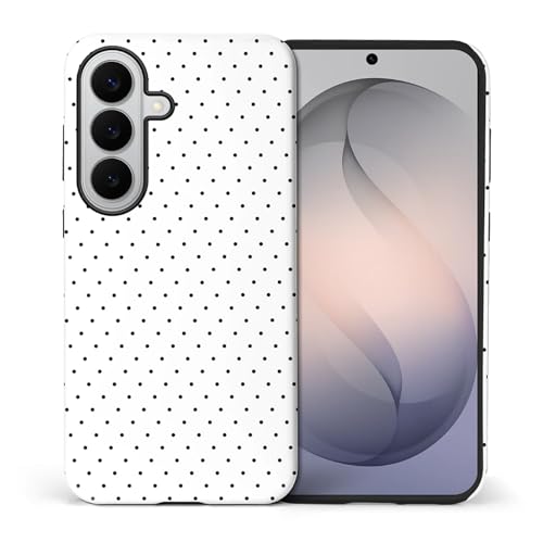Coque Samsung Galaxy S26 Plus rigide et silicone antichoc à pois blancs