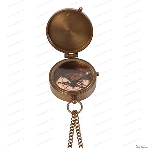 Brújula de Camping de Latón con Estuche de Cuero miniatura 4