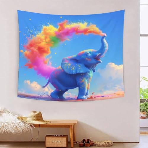 Tenture murale éléphants 3D drap de plage grand tissu déco salon 180x230