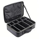 ROWNYEON Makeup Bag Makeup Case Professional Make up Artist Bag Train Case Travel Cosmetic Organiser Bag with EVA Adjustable Compartments (Large,Black)