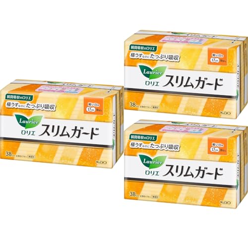 花王 ロリエ スリムガード 軽い日用 羽なし 17cm 38コ入 ROUTE.523ストア (3個セット)