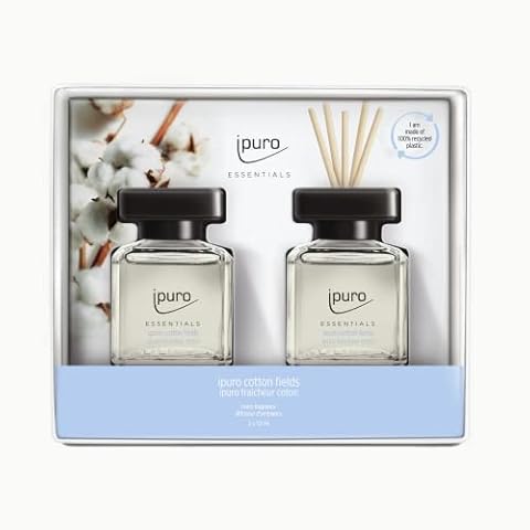 ipuro Essentials Raumduft cotton fields 2x50ml - hochwertiger Lufterfrischer - Raumduft-Set für ein angenehmes Raumklima - umweltfreundliches Design Cover