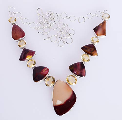 Collar de citrino y plata ley 925 Jewellery Mookaite FSJ-5504 2