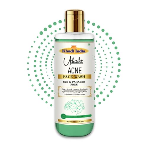 Image of Khadi Acne Face Wash 200ml | With Sodium Cocoyl Glycinate | For Acne, Breakouts, Pimple and Oil Control With Glowing Skin | SLS & Paraben Free | All Skin Types | Face Wash for Men & Women