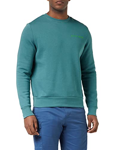 Tommy Hilfiger Herren Sweatshirt Pop Color ohne Kapuze, Grün (Frosted...