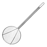 Nexgrill Skimmer Spoon 18-Inch Chrome-Plated Steel Fryer Scoop for Seafood & Crawfish Boils, Wire Strainer Spoon with Handle for Kitchen & Outdoor Cooking – 530-0119