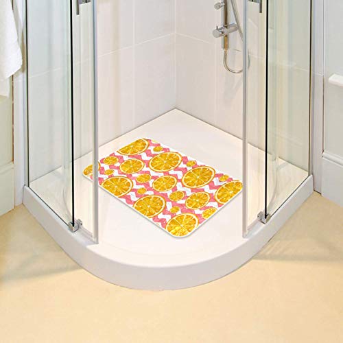 Alfombrilla bañera rectangular texturizada Bennigiry 27x14 de rodajas de naranja 7