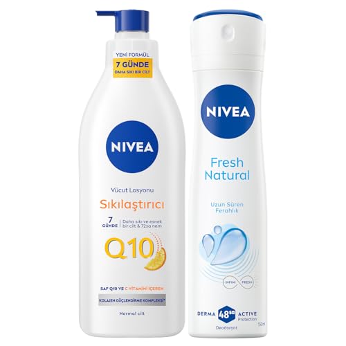 Q10 Sıkılaştırıcı Vücut Losyonu 400 ml+ Kadın Sprey Deodorant Fresh Natural 150 ml