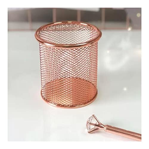 Porta Lapis Aramado Redondo Rose Gold 10cm