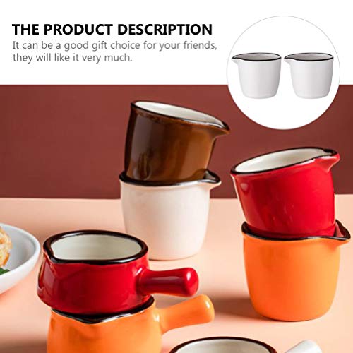 HEMOTON 2 peças de 40 ml mini creme de cerâmica pequeno para café e leite, copo de café e creme para