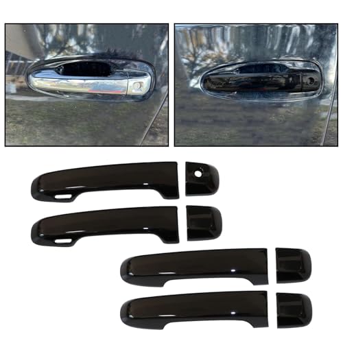 Image of SecosAutoparts 4PCS Glossy Black Door Handle Cover Trim W /Smart Hole Compatible with Lexus GX460 2010 2011 2012 2013 2014 2015 2016 2017 2018 2019 2020 2021 2022