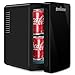 Enventor Mini Fridge 6 Litre, 8 Can Mini Fridges for Bedrooms, AC+12V DC Power Cooler & Warmer, Portable Small Fridge for Car, Travel, Home/Skincare, Makeup, Cosmetics/Drinks, Fruit, Food, Black