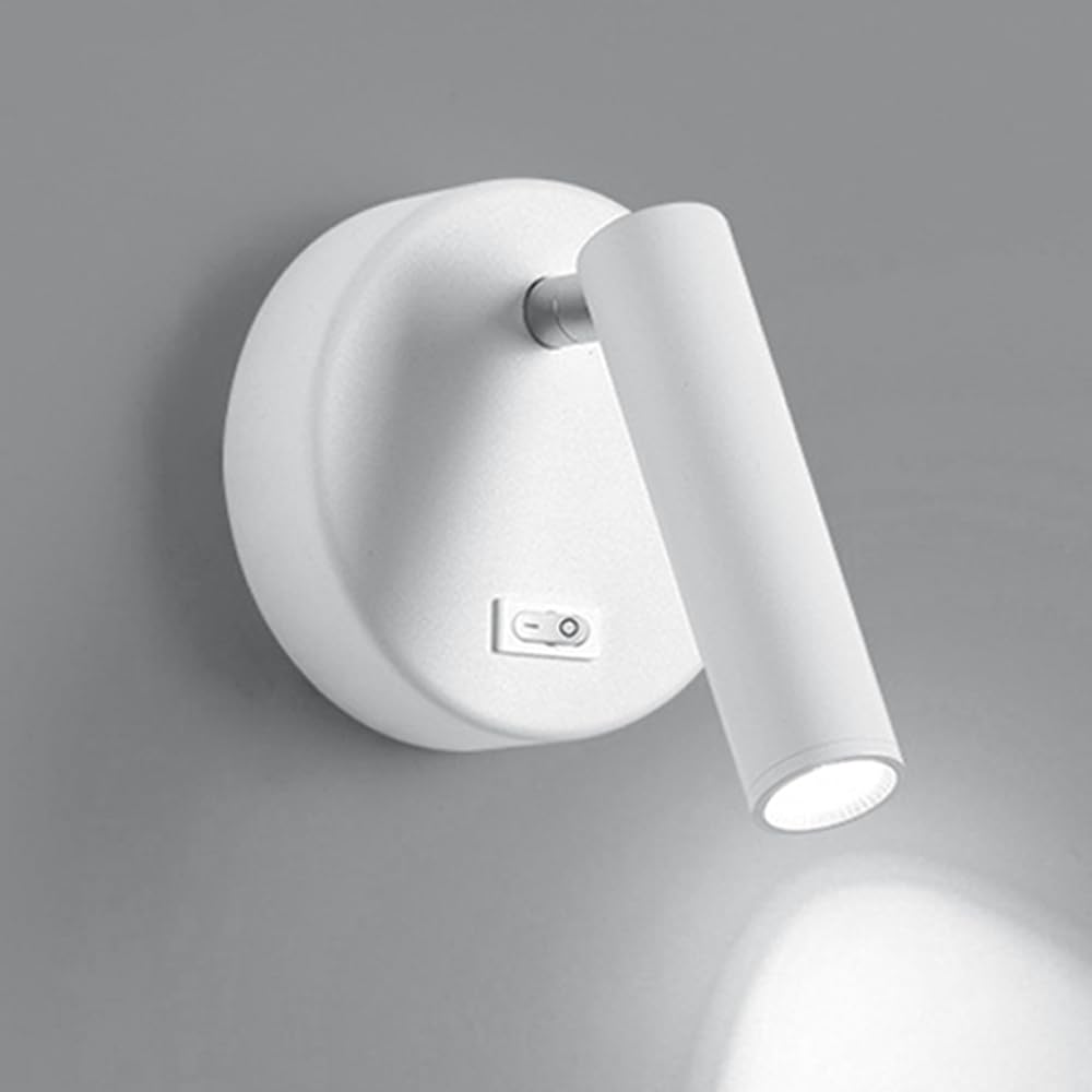 SXWNBIFH wall lamp Mini Reading Wall Lamp, Modern LED Wall Light Fixture - 3W, Adjustable Metal Wall Lamps, White Bedside Wall Sconce, Minimalist Design Wall Lights for Bedroom, Living Room