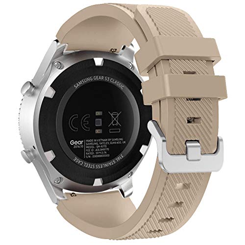 FanTEK Band for Galaxy Watch 3 45mm /Galaxy Watch 46mm /Gear S3 Watch, 22mm Silicone Sport Quick Release Replacement Strap for Moto 360 2nd Gen 46mm/Pebble Time Steel Smart Watch, Walnut