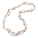 WDBUN Halskette Anhänger Europäische und amerikanische Wilde dreireihige Perlenkette mit Retro-Schmuck mit Magnetschnalle Weihnachten Muttertag Valentinstag Geburtstag Geschenk