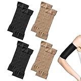 ATBUSS 4 Paar Unterarmmanschetten, Elastische Armstulpen, Sonnenschutzarmstulpen, Sportarmstulpen, Armformungsärmel.