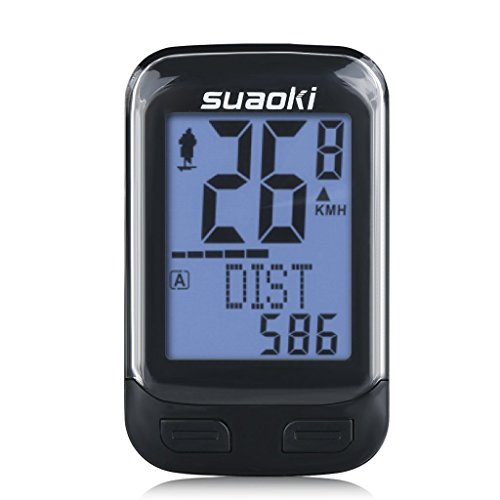 SUAOKI Wireless 2.4GHz Transmission Bike Cycling Computer with Cadence Sensor Bicycle Speedometer Odometer