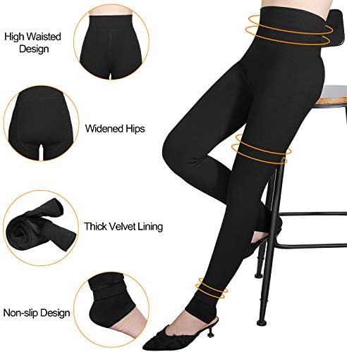 AIMTOP 2 Pack Women Leggings Winter Thick Warm Fleece Lined Thermal Stretchy Leggings Pants, High Waisted Full Length Thermal Leggings for Women