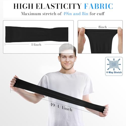 Image of Zibuyu Sun Protection Arm Sleeves for Men, Stylish Combo Bandana Biker Arm Sleeves for Men & Women, UPF 50 Hand Cover for Cycling, Basketball, Football, Golf, Cricket, Outdoor Sports