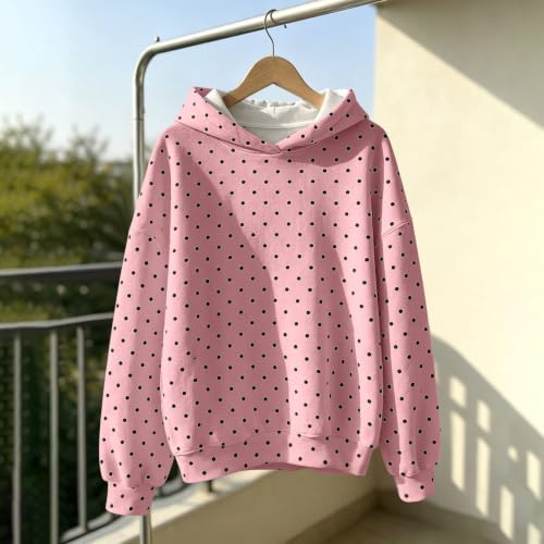 Girls Polka Dot Hoodie Trendy Fall Oversized Cute Kids Pullover Sweatshirt - image 8