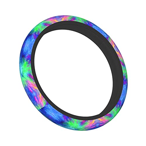 Tie Dye Colorful Steering Wheel Cover Protector Car Accessories For Women Men 15 Inch Auto Universal Non-Slip Interior Decor #TOP2