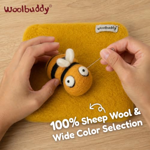 Image of Woolbuddy Needle Felting Mat 6 x 6 x 1.5 Inch (Gold), Pure Wool Felt Pad