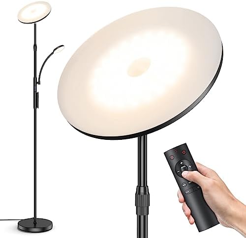 Floor lamp for Living Room 37W/3500LM LED Modern Torchiere Bright Lighting, Dimmable 4 Color Temperature Tall Corner Standing Reading Lamps for Bedroom,Office