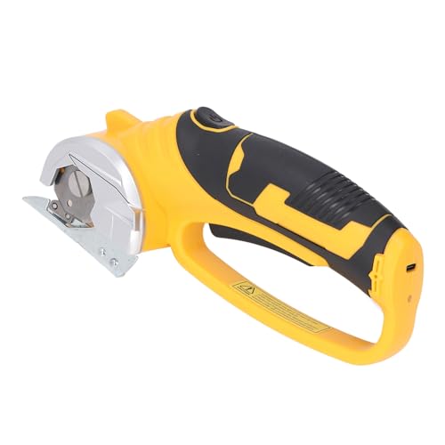 Cordless Electric Scissors, 4V Rechargeable Power Rotary Cutter Heavy Duty Fabric Scissor with Safety Lock & LED Light for Cardboard Carpets Fabrics Leather, Efficient Cutting