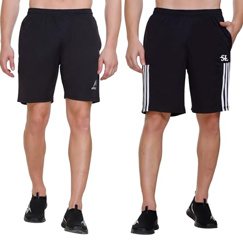Image of Men's Shorts | Shorts for Men's | Men's Cotton Shorts | Dual Pocket Sleep Shorts - Regular Shorts - Workout, Gym, Running, Sports and Yoga Shorts - Pack of 2