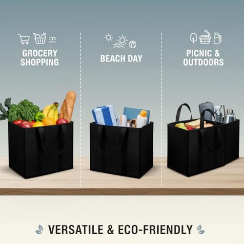 Image of Storite Unisex Grocery Canvas Bag Super Strong Heavy Duty Milk Bag /Shopping Bags /Vegetable /Grocery Bags with Reinforced Handles & Thick Bottom for Strength