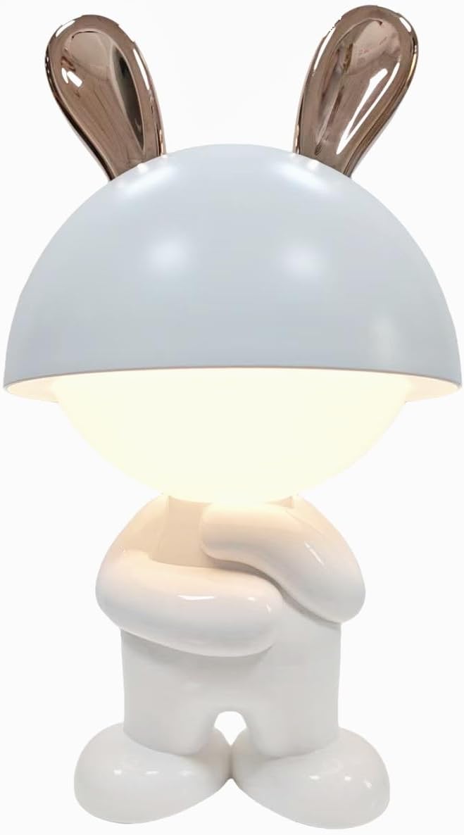 Lofii Night Light White Noise Sound Machine - USB Rechargeable Dimmable Night Light Lamp - Cute and Practical LED Bedside Lamp with 14 White Noises, RGB & Soft Light (Copper Bunny, Normal)