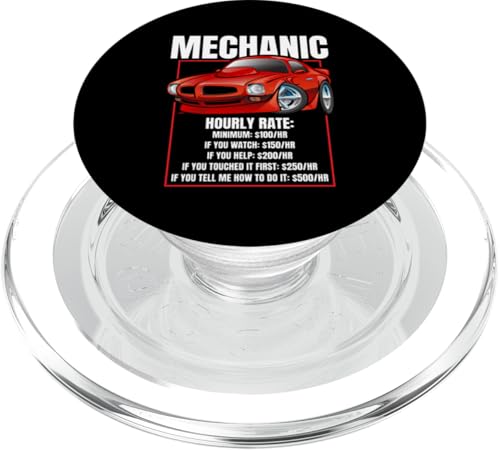 Divertente Meccanico Orario Tariffa Umorismo Classico Muscolo Auto Cartone Animato PopSockets PopGrip per MagSafe