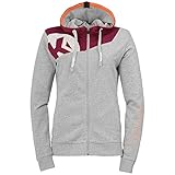 Kempa Damen Core 2.0 Kapuzenjacke Jacke, Dark grau Melange/deep ro, M