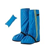 Tubo alto plegable: La altura del tubo de estos chanclos es de 45 cm. En comparación con los cubrezapatos cortos para bicicleta, puede proteger un área más grande de las piernas del pantalón. Estos chanclos impermeables se pueden plegar para guardarlos fácilmente y también vienen con un bolsillo impermeable para llevar contigo.