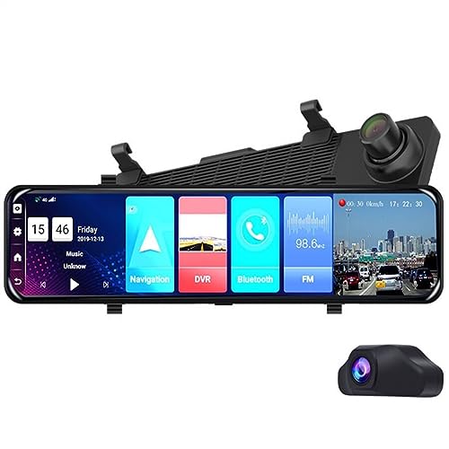 Car mirror y cámara de tablero de 12 pulgadas para viajes seguros en familia 3