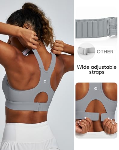 Image of Heathyoga High Impact Sports Bras for Women High Support Adjustable Straps Racerback Sports Bra with Padding Workout Bras