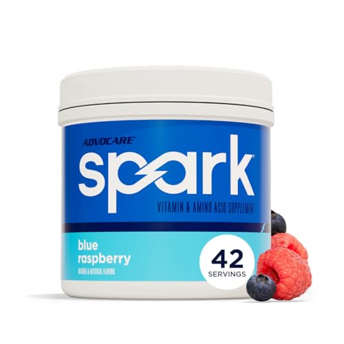 Image of AdvoCare Spark - Energy Drink Mix - Vitamin & Amino Acid Supplement - Supports Energy & Focus - Portable Immune Support - Sugar-Free - Blue Raspberry (10.5 oz)