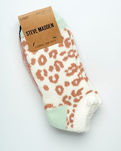 Steve Madden Women’s Fuzzy Socks – 3 Pack Plush Winter Cozy Slipper Socks – Low Cut Socks For Women, Size 5-11, Oat/Cheetah Lounge #TOP2