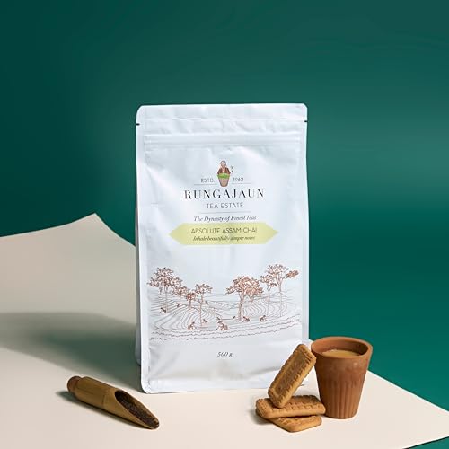 Image of Rungajaun Absolute Assam Black Tea Granules 500gms, Premium Black Tea CTC BP, 100% Natural Assam CTC Tea, Strong Black Tea Made with Malty & Gutty Strong Brisk, Pure Assam Chai Pouch
