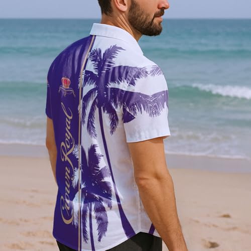 Alcohol Beach Shirt for Men, Drinking Hawaiian Short Short Sleeve, Casual Button Up Shirt3