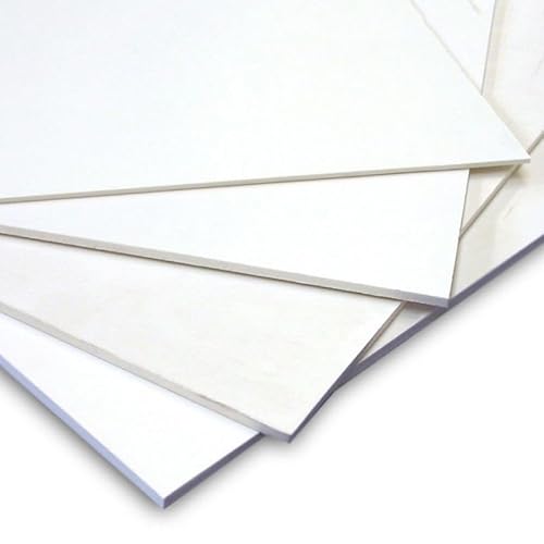 10 Stück PVC-Hartschaumplatten A4, Weiß, 1 mm dick, Format DIN A4 (21 x 29,7 cm) Polystyrol platten Weiß, expandierte Kunststoffplatten für Bastelarbeiten