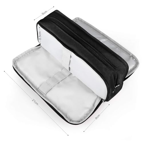 Image of Aesthetic Large Pencil Case 3 Compartments Zipper Pencil Pouch Big Capacity Pencil Bag for Kids Girls Boys Student School Supplies Oxford Organizer Cosmetic Makeup Pouch (Black)