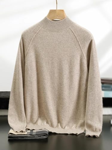 Men's Cashmere Sweater with Shoulder Sleeves and Stand-Up Neck Casual Knitted Sweater2