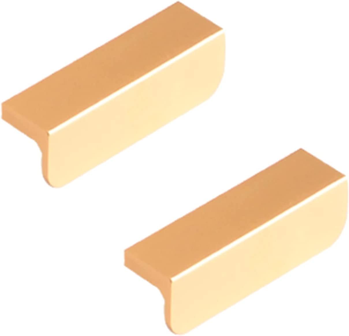 D Handle,Door Cupboard Knobs,Furniture Drawer Pulls,Furniture Door Handle 2 Pieces Golden Cabinet Handle Aluminum Door Handle with Screws Invisible Kitchen Handles Drawer Handle for Kitchen,Bedroom,Wa