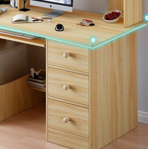 Bureau en bois assemblage facile table écriture avec rangements - 3