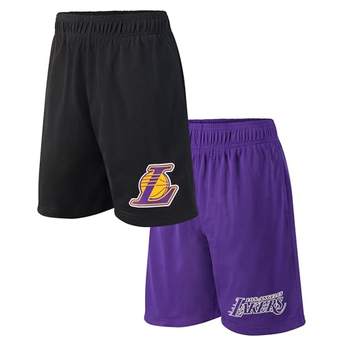 Ultra Game Boys' NBA Official Super Soft 2 Pack T-Basketabll Shorts Set, Assorted