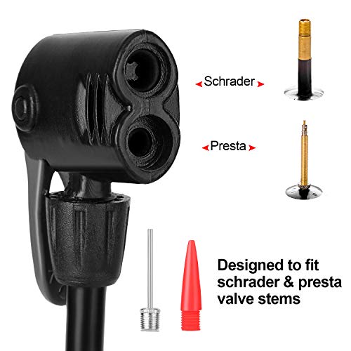 Bike Pump, Foot Activated Bicycle Pump, Portable Mini Bicycle Pump Fits Universal Presta And Schrader | Aluminum Alloy Bicycle Tire Pump For Road, Mountain And Bmx Bikes, Black #TOP2