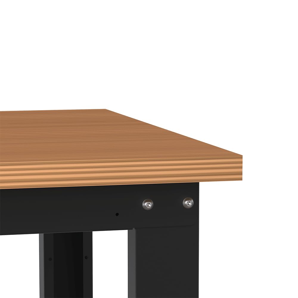 SOGI X3N_100L Banco da Lavoro - 1.5 m - Piano in Legno Multistrato di Faggio - Struttura in Lamiera di Acciaio Verniciato - Grigio Antracite RAL 7016