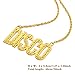 meekoo Disco Costume Set 1 Pair of 50's 60's Rockstar Disco Sunglasses and 1 Piece Disco Sign Necklace for Teens and Adult Gold, Medium